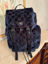 Gucci Navy Velvet Ophidia Unisex Backpack