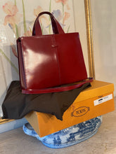 JP Tod's Red Leather Bag with Top Handles and Removable Shoulder Strap