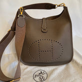 Pre-loved Hermes Evelyne III in Etoupe Clemence Leather