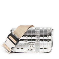Burberry Silver Leather Belt Bag