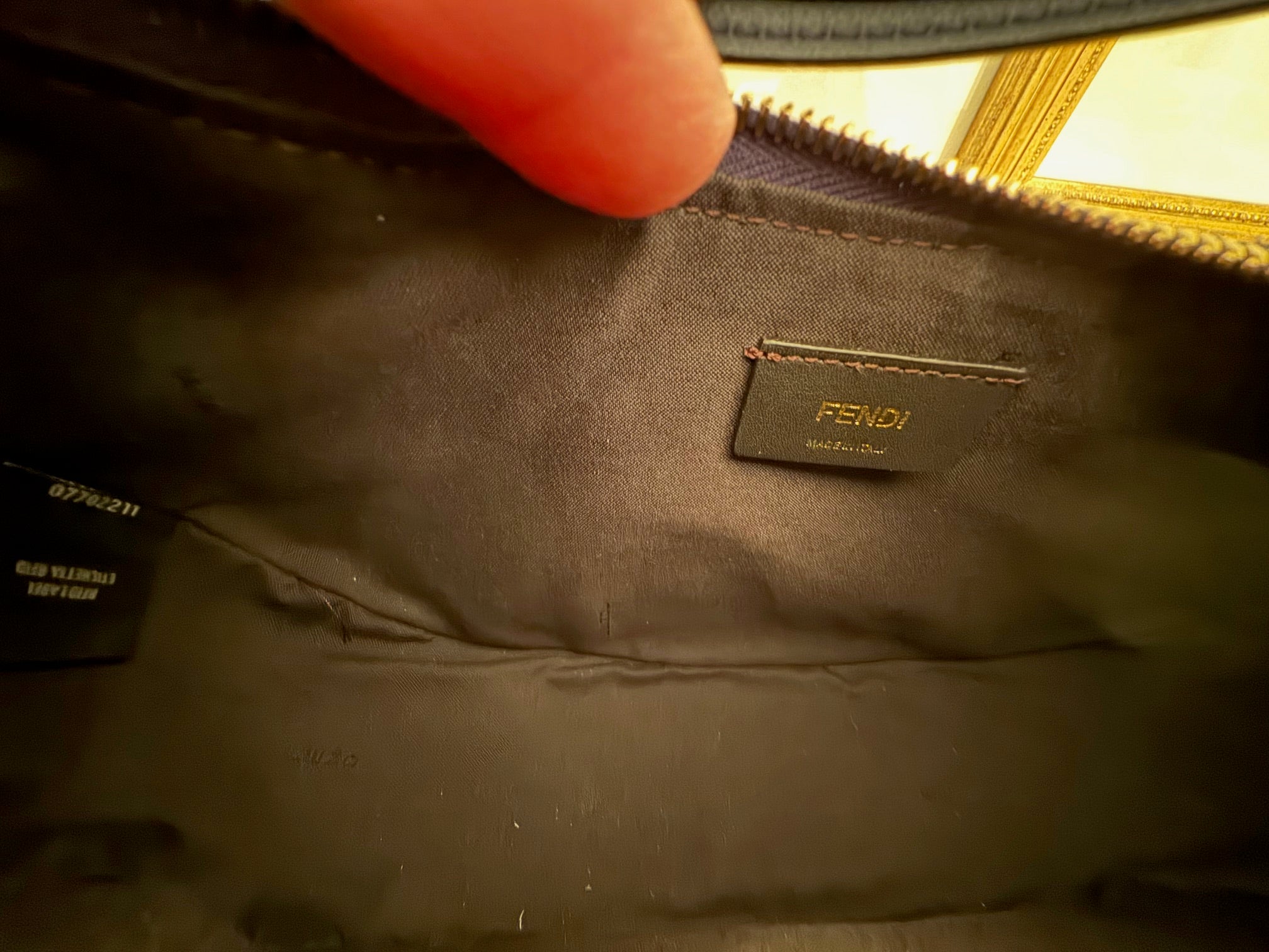 Fendi Navy Graphy Small Merino Handbag