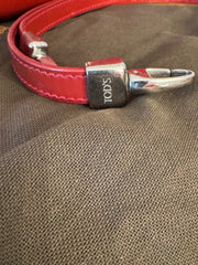 JP Tod's Red Leather Bag with Top Handles and Removable Shoulder Strap
