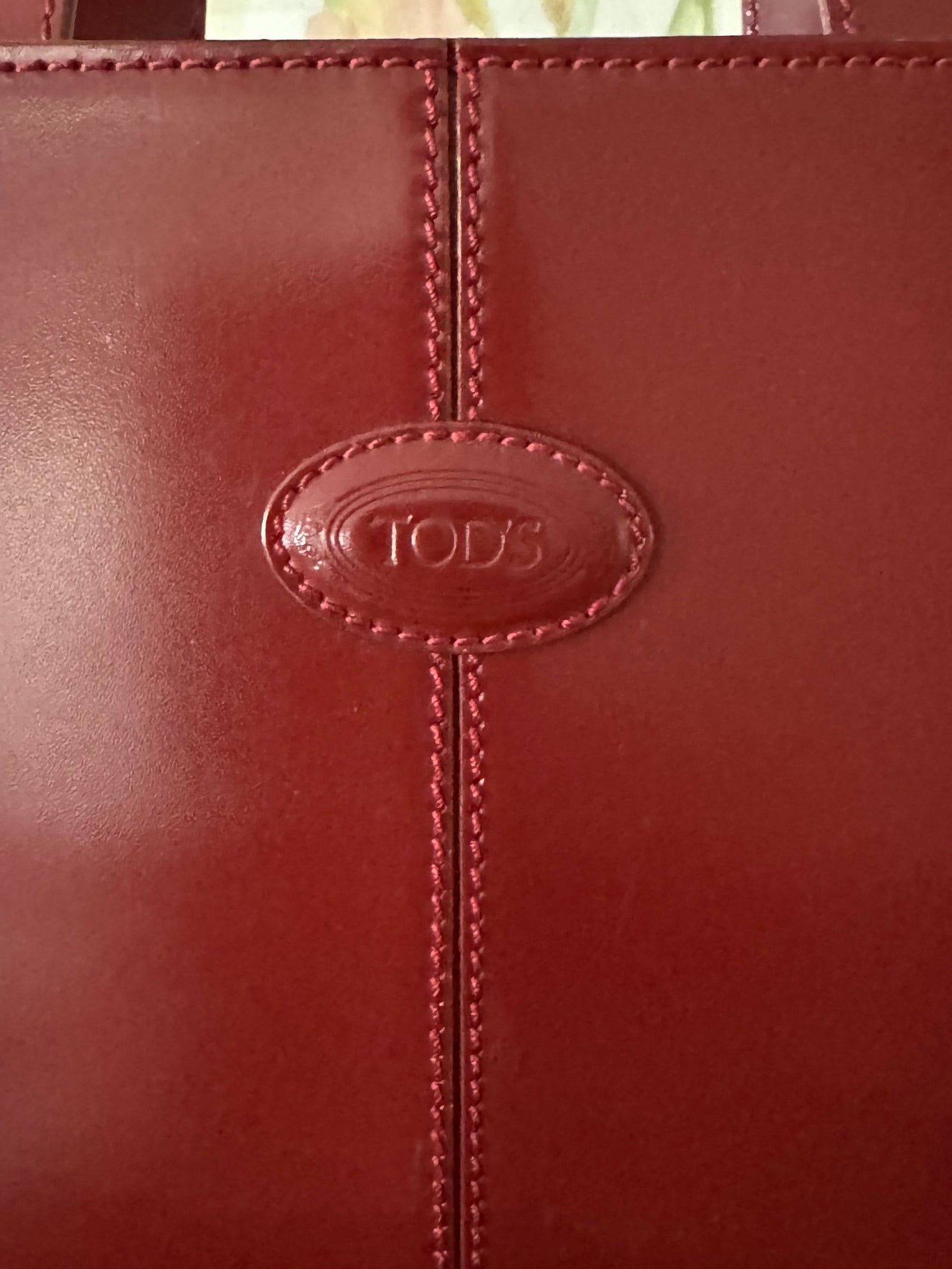 JP Tod's Red Leather Bag with Top Handles and Removable Shoulder Strap