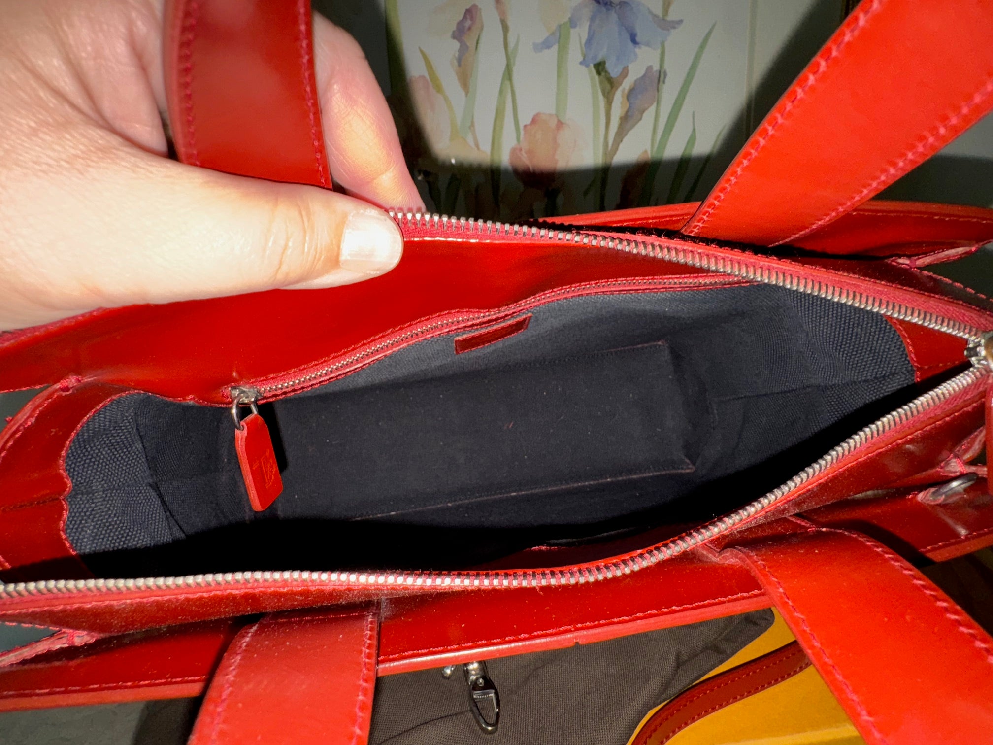 JP Tod's Red Leather Bag with Top Handles and Removable Shoulder Strap