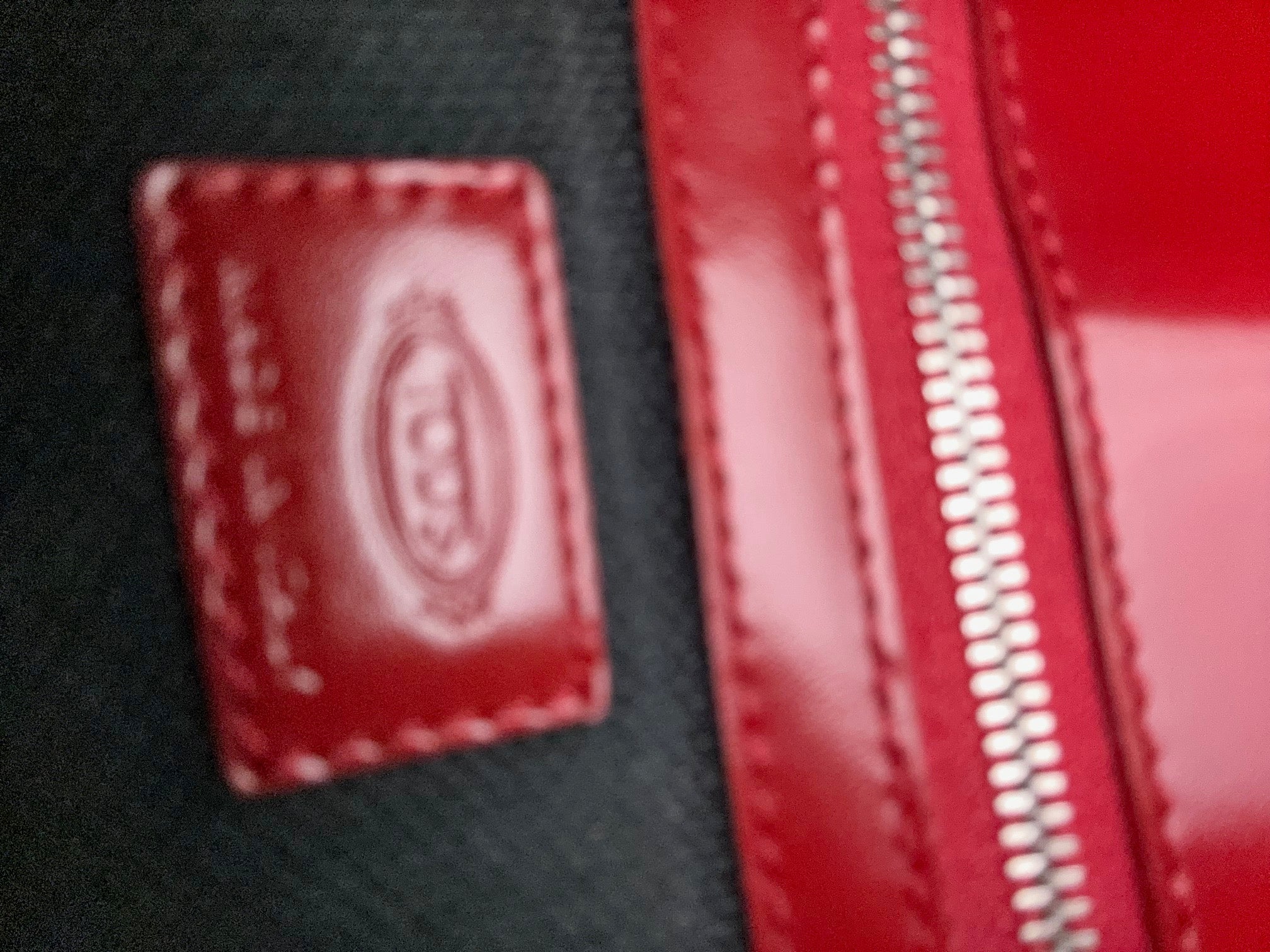 JP Tod's Red Leather Bag with Top Handles and Removable Shoulder Strap